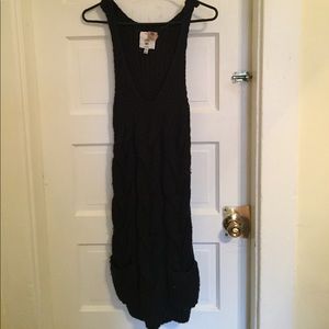 Black knitted + fitted dress